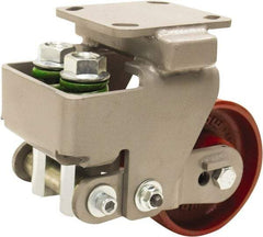 Hamilton - 5" Diam x 2" Wide, Cast Iron Rigid Caster - 1,300 Lb Capacity, Top Plate Mount, 4" x 4-1/2" Plate, Sealed Precision Ball Bearing Bearing - USA Tool & Supply