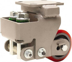 Hamilton - 4" Diam x 2" Wide, Polyurethane Mold on to Cast Iron Center Rigid Caster - 900 Lb Capacity, Top Plate Mount, 4" x 4-1/2" Plate, Sealed Precision Ball Bearing Bearing - USA Tool & Supply
