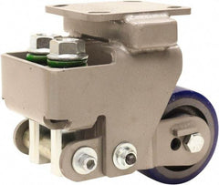Hamilton - 4" Diam x 2" Wide, Polyurethane Mold on to Cast Iron Center Rigid Caster - 600 Lb Capacity, Top Plate Mount, 4" x 4-1/2" Plate, Sealed Precision Ball Bearing Bearing - USA Tool & Supply