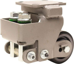 Hamilton - 4" Diam x 2" Wide, Polyurethane Mold on to Cast Iron Center Rigid Caster - 750 Lb Capacity, Top Plate Mount, 4" x 4-1/2" Plate, Sealed Precision Ball Bearing Bearing - USA Tool & Supply