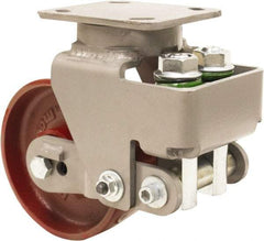 Hamilton - 6" Diam x 2" Wide, Cast Iron Swivel Caster - 1,645 Lb Capacity, Top Plate Mount, 4" x 5" Plate, Sealed Precision Ball Bearing Bearing - USA Tool & Supply