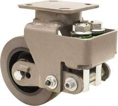 Hamilton - 6" Diam x 2" Wide, Polyurethane Mold on to Cast Iron Center Swivel Caster - 1,645 Lb Capacity, Top Plate Mount, 4" x 5" Plate, Sealed Precision Ball Bearing Bearing - USA Tool & Supply