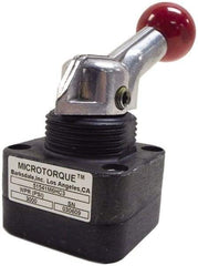 Barksdale - 0.72 GPM 1/4 Inlet Anodized Aluminum Hydraulic Control Valve - 1/4 Thread, 6,000 psi, 3" High x 2.03" Wide x 4.11" Long, 0.09 CV Rate - USA Tool & Supply