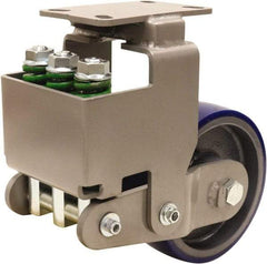 Hamilton - 8" Diam x 3" Wide, Polyurethane Mold on to Cast Iron Center Rigid Caster - 2,000 Lb Capacity, Top Plate Mount, 4-1/2" x 6-1/2" Plate, Sealed Precision Ball Bearing Bearing - USA Tool & Supply