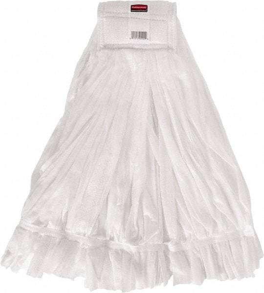 Rubbermaid - 1" White Head Band, Large Rayon Cut End Mop Head - Hook & Loop Connection, Use with Wet Mop Hook & Loop Handles - USA Tool & Supply