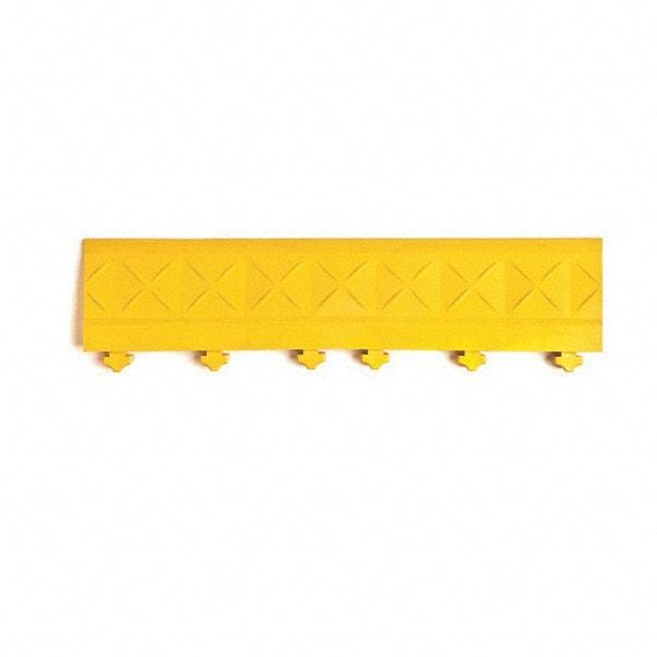 Ergo Advantage - 18" Long x 4" Wide x 1" Thick, Anti-Fatigue Modular Matting Anti-Fatigue Flooring - Male, 1 Interlocking Side, Yellow, For Dry Areas - USA Tool & Supply