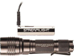 Streamlight - White LED Bulb, 1,000 Lumens, Industrial/Tactical Flashlight - Black Aluminum Body, 1 18650 Lithium-Ion Battery Included - USA Tool & Supply