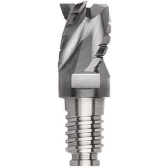 Kennametal - 3/4" Diam, 9/16" LOC, 3 Flute, 0.015" Corner Radius End Mill Head - Solid Carbide, AlTiN Finish, Duo-Lock 20 Connection, Spiral Flute, 35° Helix, Centercutting - USA Tool & Supply