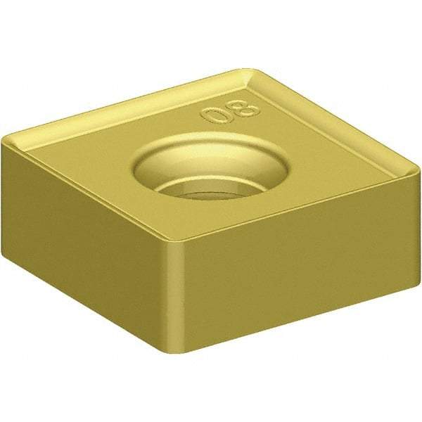 Kennametal - SNHJ442 Grade KC725M Carbide Milling Insert - TiN Finish, 4.52mm Thick, 1/2" Inscribed Circle, 0.8mm Corner Radius - USA Tool & Supply