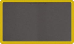 Smart Step - 5' Long x 3' Wide, Dry Environment, Anti-Fatigue Matting - Gray with Yellow Borders, Urethane with Urethane Sponge Base, Beveled on All 4 Sides - USA Tool & Supply