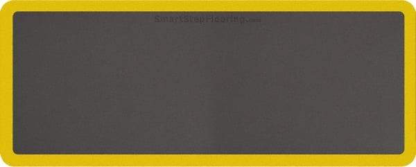 Smart Step - 5' Long x 2' Wide, Dry Environment, Anti-Fatigue Matting - Gray with Yellow Borders, Urethane with Urethane Sponge Base, Beveled on All 4 Sides - USA Tool & Supply