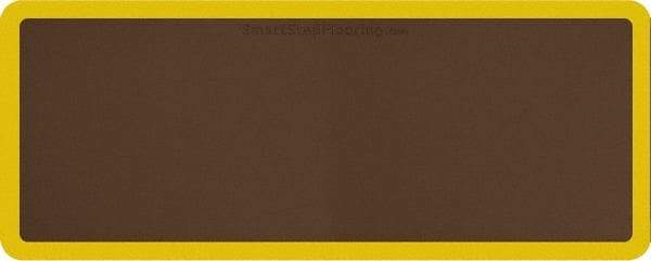 Smart Step - 5' Long x 2' Wide, Dry Environment, Anti-Fatigue Matting - Brown with Yellow Borders, Urethane with Urethane Sponge Base, Beveled on All 4 Sides - USA Tool & Supply