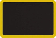 Smart Step - 3' Long x 2' Wide, Dry Environment, Anti-Fatigue Matting - Black with Yellow Borders, Urethane with Urethane Sponge Base, Beveled on All 4 Sides - USA Tool & Supply