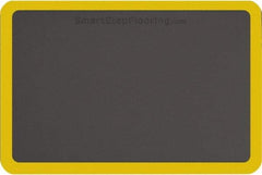 Smart Step - 3' Long x 2' Wide, Dry Environment, Anti-Fatigue Matting - Gray with Yellow Borders, Urethane with Urethane Sponge Base, Beveled on All 4 Sides - USA Tool & Supply