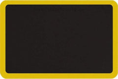 Smart Step - 3' Long x 2' Wide, Dry Environment, Anti-Fatigue Matting - Black with Yellow Borders, Urethane with Urethane Sponge Base, Beveled on All 4 Sides - USA Tool & Supply