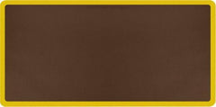 Smart Step - 6' Long x 3' Wide, Dry Environment, Anti-Fatigue Matting - Brown with Yellow Borders, Urethane with Urethane Sponge Base, Beveled on All 4 Sides - USA Tool & Supply