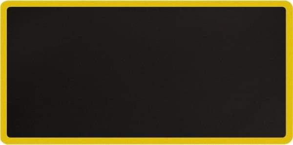 Smart Step - 6' Long x 3' Wide, Dry Environment, Anti-Fatigue Matting - Black with Yellow Borders, Urethane with Urethane Sponge Base, Beveled on All 4 Sides - USA Tool & Supply