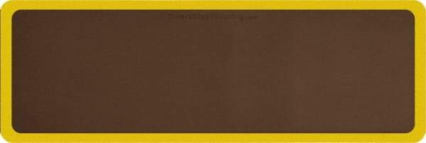 Smart Step - 6' Long x 2' Wide, Dry Environment, Anti-Fatigue Matting - Brown with Yellow Borders, Urethane with Urethane Sponge Base, Beveled on All 4 Sides - USA Tool & Supply