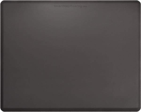 Smart Step - 5' Long x 4' Wide, Dry Environment, Anti-Fatigue Matting - Gray with Yellow Borders, Urethane with Urethane Sponge Base, Beveled on All 4 Sides - USA Tool & Supply