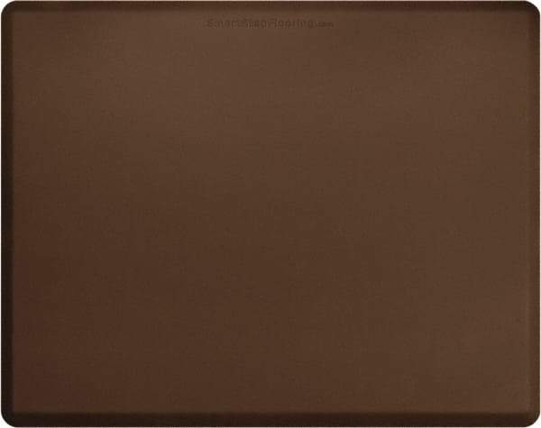 Smart Step - 5' Long x 4' Wide, Dry Environment, Anti-Fatigue Matting - Brown with Yellow Borders, Urethane with Urethane Sponge Base, Beveled on All 4 Sides - USA Tool & Supply