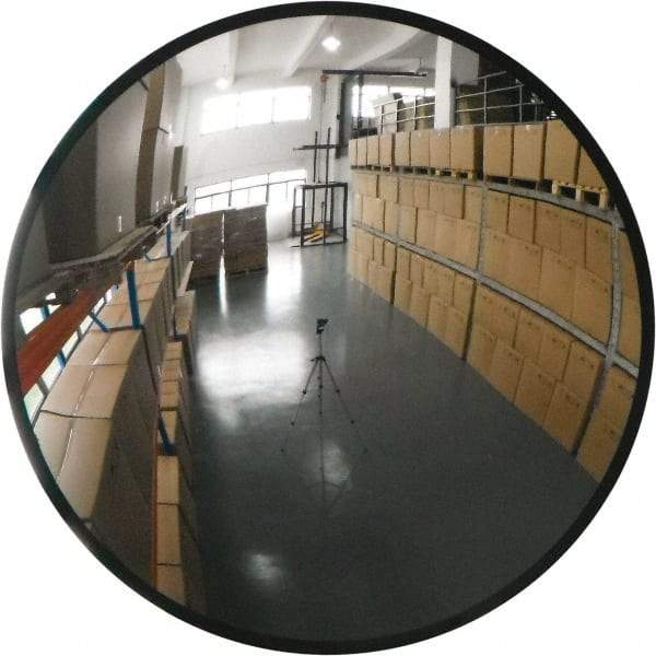 PRO-SAFE - Indoor/Outdoor Round Convex Safety, Traffic & Inspection Mirrors - Glass Lens, Galvanized Steel Backing, 36" Diam x 37" High - USA Tool & Supply