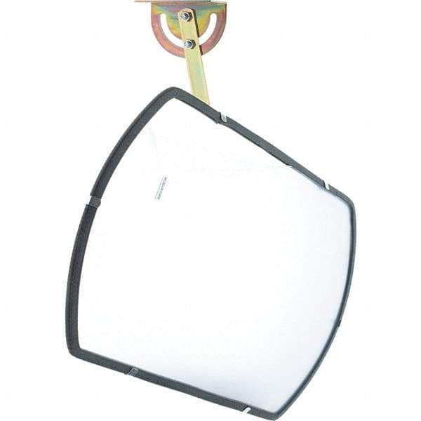 PRO-SAFE - Indoor Rectangular Convex Safety, Traffic & Inspection Mirrors - Acrylic Lens, Fiberboard Backing, 26" High - USA Tool & Supply