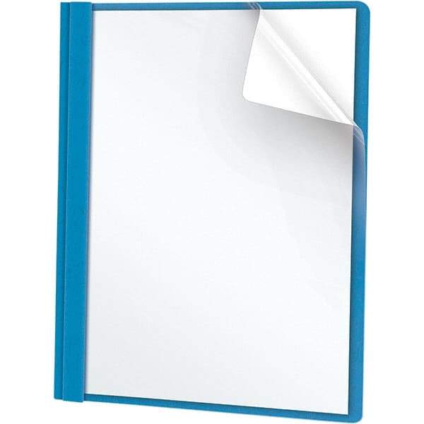 UNIVERSAL - 11" Long x 8-1/2" Wide Report Cover with Tang/Prong Binding - Light Blue - USA Tool & Supply