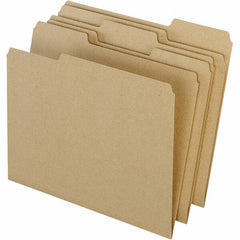 Pendaflex - 11-5/8 x 9-1/2", Letter Size, Natural, File Folders with Top Tab - 11 Point Stock, Assorted Tab Cut Location - USA Tool & Supply