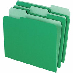 Pendaflex - 11-5/8 x 9-1/2", Letter Size, Green/Light Green, File Folders with Top Tab - 11 Point Stock, Assorted Tab Cut Location - USA Tool & Supply