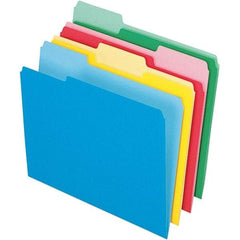 Pendaflex - 11-5/8 x 9-1/2", Letter Size, Assorted Colors, File Folders with Top Tab - 11 Point Stock, Assorted Tab Cut Location - USA Tool & Supply