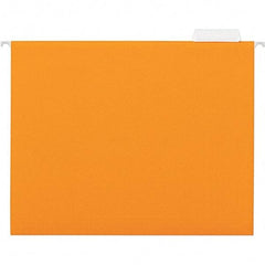 UNIVERSAL - 9-1/2x11-3/4", Letter Size, Orange, Hanging File Folder - 11 Point Stock, 1/5 Tab Cut Location - USA Tool & Supply