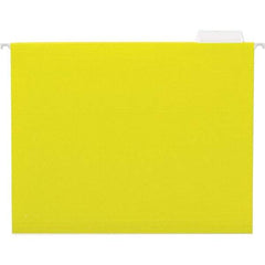 UNIVERSAL - 9-1/2x11-3/4", Letter Size, Yellow, Hanging File Folder - 11 Point Stock, 1/5 Tab Cut Location - USA Tool & Supply