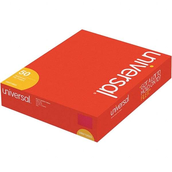 UNIVERSAL - 12-1/4 x 9-1/2", Letter Size, Red, File Folders with Top Tab - 11 Point Stock, Assorted Tab Cut Location - USA Tool & Supply
