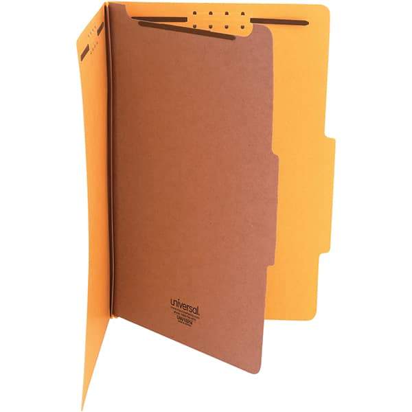 UNIVERSAL - 15 x 10-3/8", Legal, Yellow, Classification Folders with Top Tab Fastener - 25 Point Stock, Right of Center Tab Cut Location - USA Tool & Supply