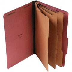 UNIVERSAL - 15 x 10-3/8", Legal, Red, Classification Folders with Top Tab Fastener - 25 Point Stock, Right of Center Tab Cut Location - USA Tool & Supply
