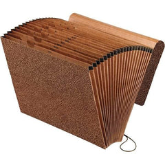Pendaflex - 12 x 10", Letter Size, Redrope, Expandable File Folders with Elastic Cord Closure - Assorted Tab Cut Location - USA Tool & Supply