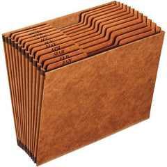 Pendaflex - 12 x 10", Letter Size, Brown, Expansion Folders - 1/3 Tab Cut Location - USA Tool & Supply