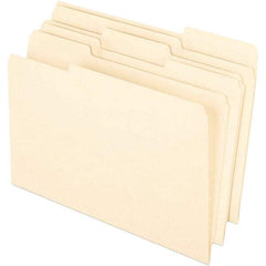 Pendaflex - 14-5/8 x 9-1/2", Legal, Manila, File Folders with Top Tab - 11 Point Stock, Assorted Tab Cut Location - USA Tool & Supply