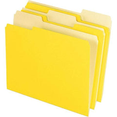 Pendaflex - 11-5/8 x 9-1/2", Letter Size, Yellow, File Folders with Top Tab - 11 Point Stock, Assorted Tab Cut Location - USA Tool & Supply
