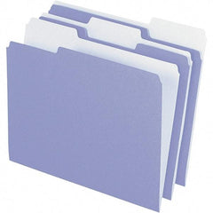 Pendaflex - 11-5/8 x 9-1/2", Letter Size, Lavender, File Folders with Top Tab - 11 Point Stock, Assorted Tab Cut Location - USA Tool & Supply