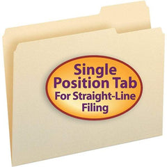 SMEAD - 11-5/8 x 9-1/2", Letter Size, Manila, File Folders with Top Tab - 11 Point Stock, 1/3 Tab Cut Location - USA Tool & Supply