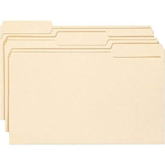 SMEAD - 14-3/4 x 9-1/2", Legal, Manila, File Folders with Top Tab - 11 Point Stock, Assorted Tab Cut Location - USA Tool & Supply