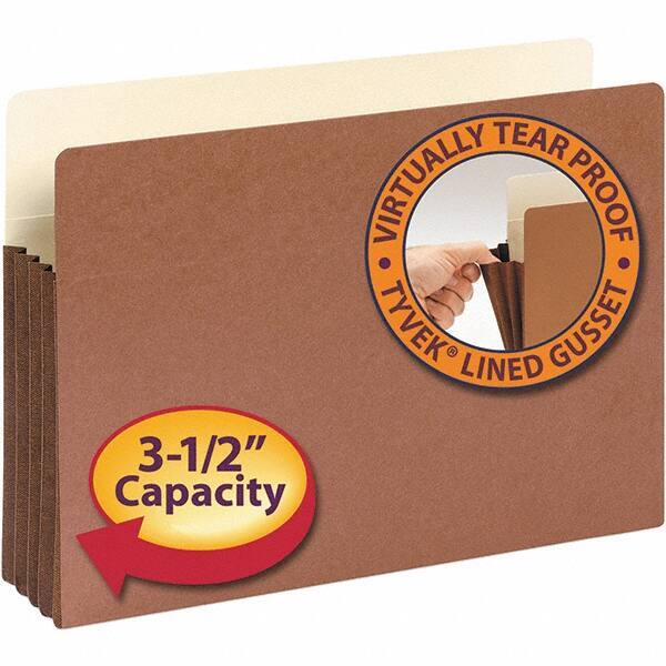 SMEAD - 14-3/4 x 9-1/2", Legal, Redrope, 3-1/2" Expanding Wallet - 11 Point Stock, Straight Tab Cut Location - USA Tool & Supply
