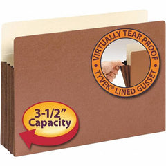 SMEAD - 14-3/4 x 9-1/2", Legal, Redrope, 3-1/2" Expanding Wallet - 11 Point Stock, Straight Tab Cut Location - USA Tool & Supply
