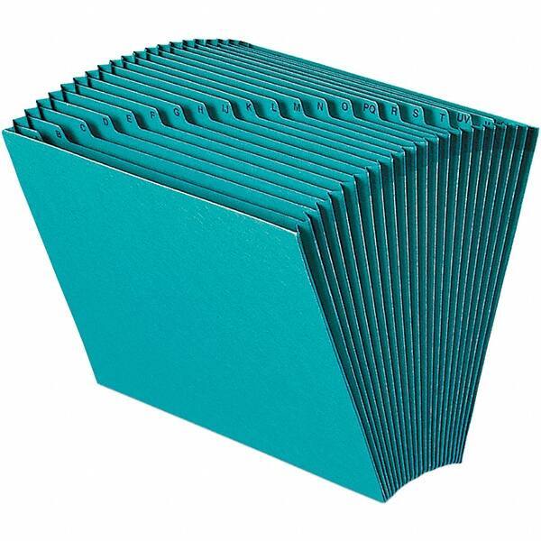 SMEAD - 12 x 10", Letter Size, Teal, A-Z Indexed Expanding Files - Assorted Tab Cut Location - USA Tool & Supply