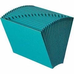 SMEAD - 12 x 10", Letter Size, Teal, A-Z Indexed Expanding Files - Assorted Tab Cut Location - USA Tool & Supply
