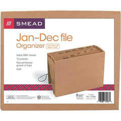 SMEAD - 12 x 10", Letter Size, Kraft, Expansion Folders - Assorted Tab Cut Location - USA Tool & Supply
