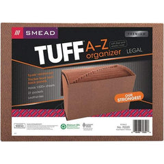 SMEAD - 15 x 10", Legal, Redrope, A-Z Indexed Expanding Files - Assorted Tab Cut Location - USA Tool & Supply