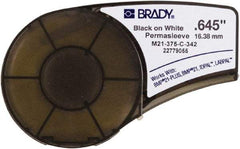 Brady - 0.645" Wide, White Heat Shrinkable Polyolefin Heat Shrink Tubing - For BMP21 Plus Portable Label Printer, IDPAL Handheld Label Maker - USA Tool & Supply