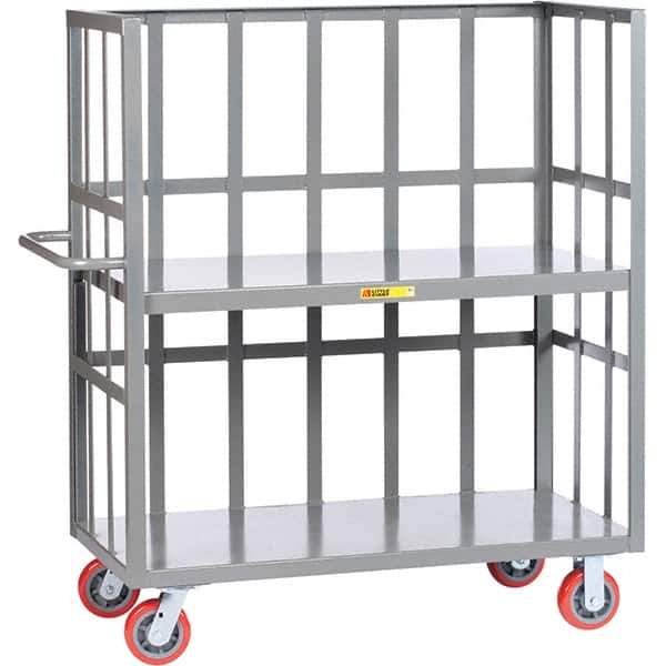 Little Giant - 3,600 Lb Capacity, 2 Shelf, 3-Sided Truck - 60" Long x 30" Wide x 57" High - USA Tool & Supply
